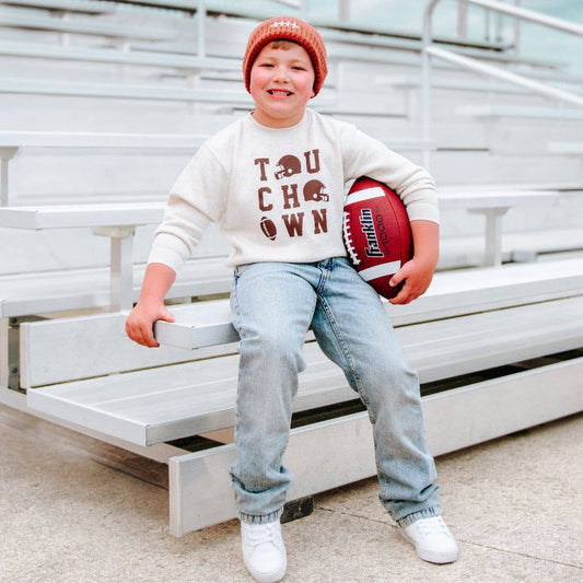 Football Lace Patch Beanie - Game Day - Hat - Boys
