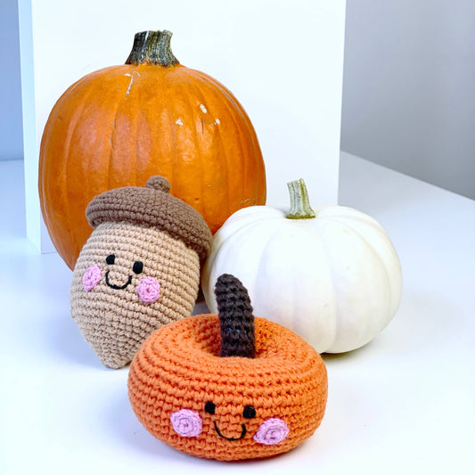 Handmade Orange Pumpkin Rattle – A Fall Favorite!