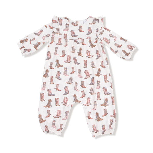 Ruffle Sleeve Romper - Future Cowgirl
