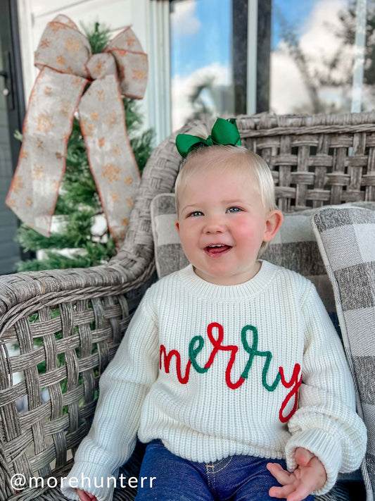 Merry Chainstitch Toddler Sweater