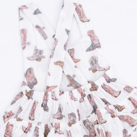 Cowgirl Boots - Ruffle Sunsuit
