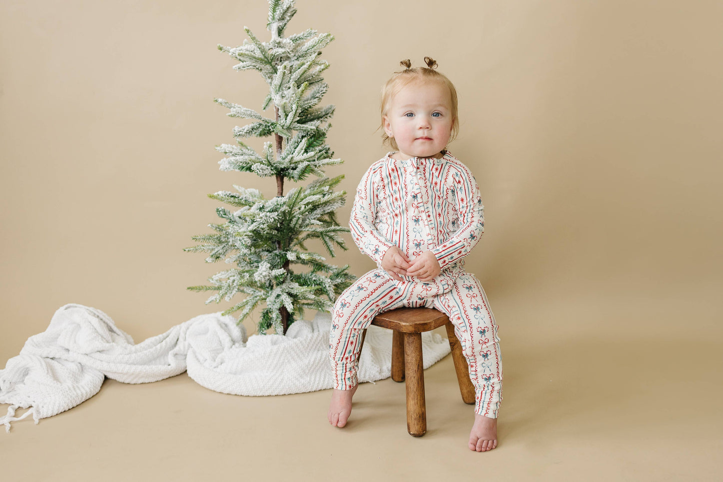 Candy Cane Lane Zippy Romper Baby Girl Christmas Pajamas PJs