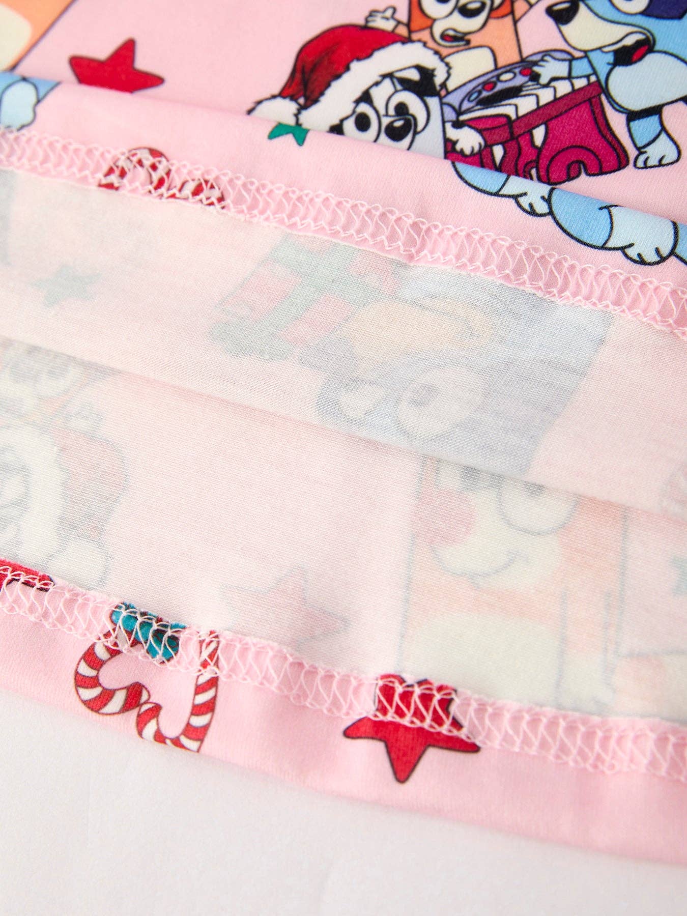 Bluey Christmas Character Print Pink Girls Dress
