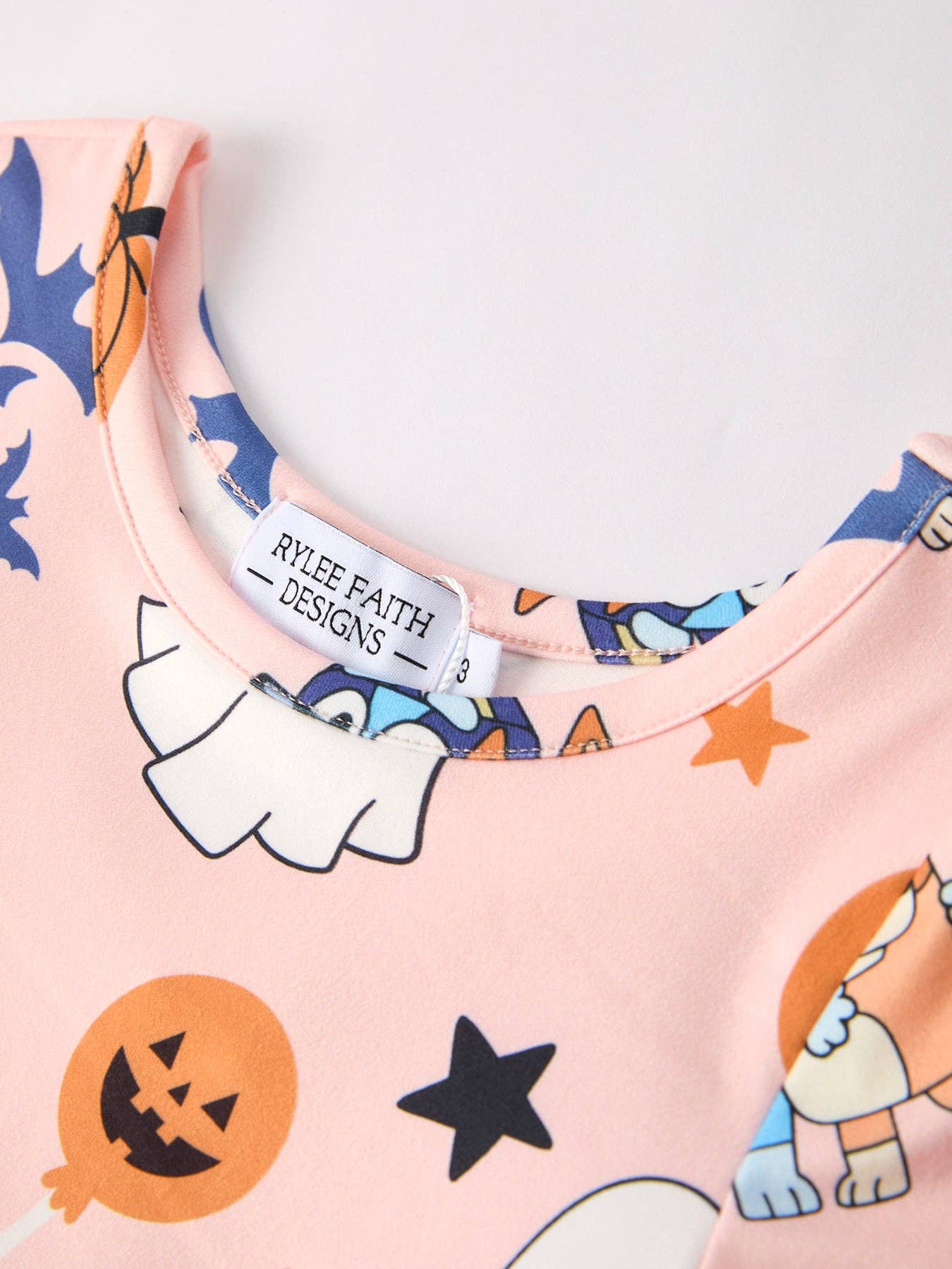 Halloween Bluey Ghost Pumpkin Character Girls Dress