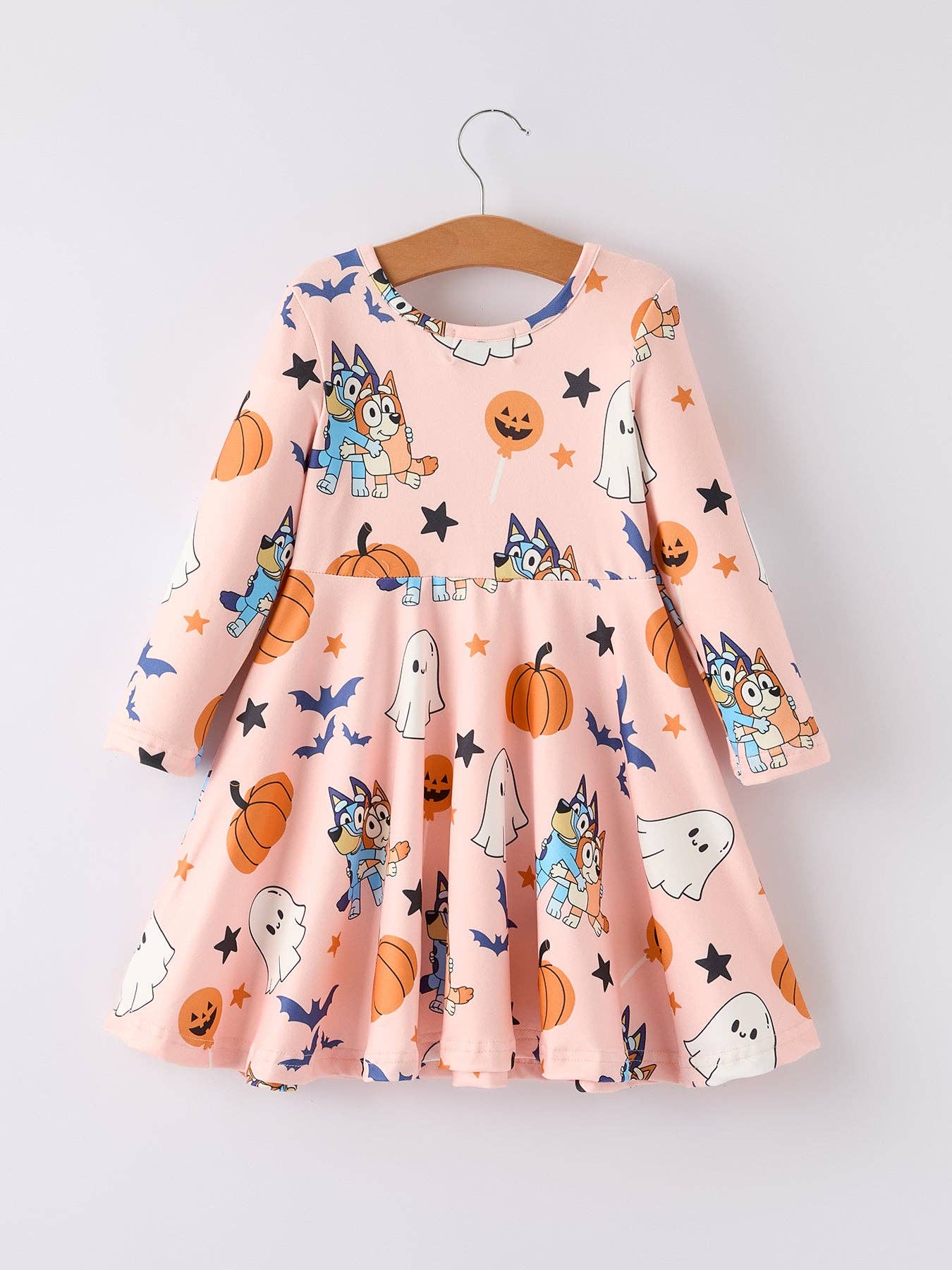 Halloween Bluey Ghost Pumpkin Character Girls Dress