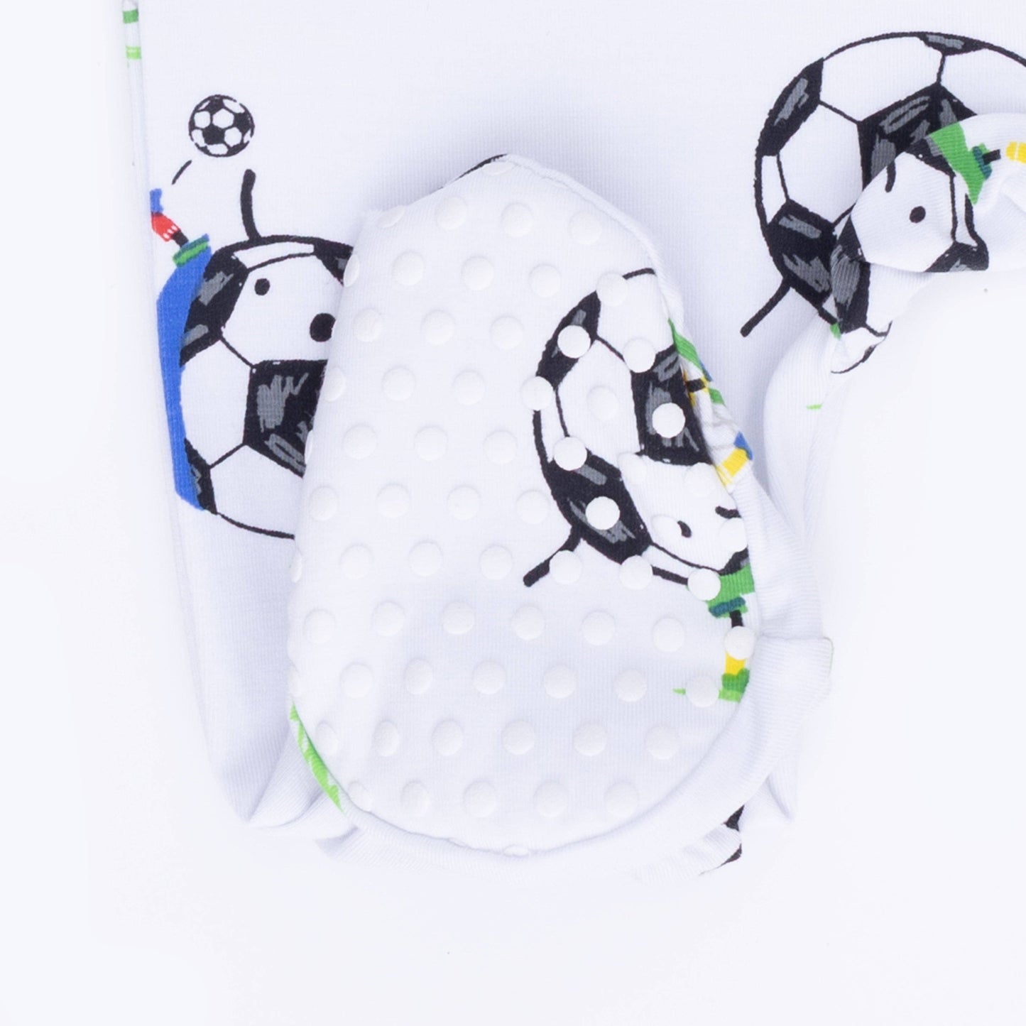 Soccer Balls Playing Soccer Blue - 2 Way Zipper Footie