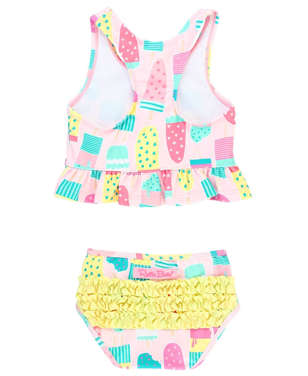 Girls Ice Cream Social Peplum Tankini 2-Piece Swimsuit with Signature Rear Ruffles