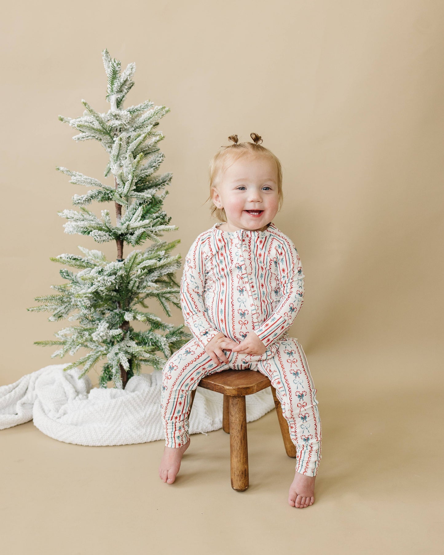 Candy Cane Lane Zippy Romper Baby Girl Christmas Pajamas PJs