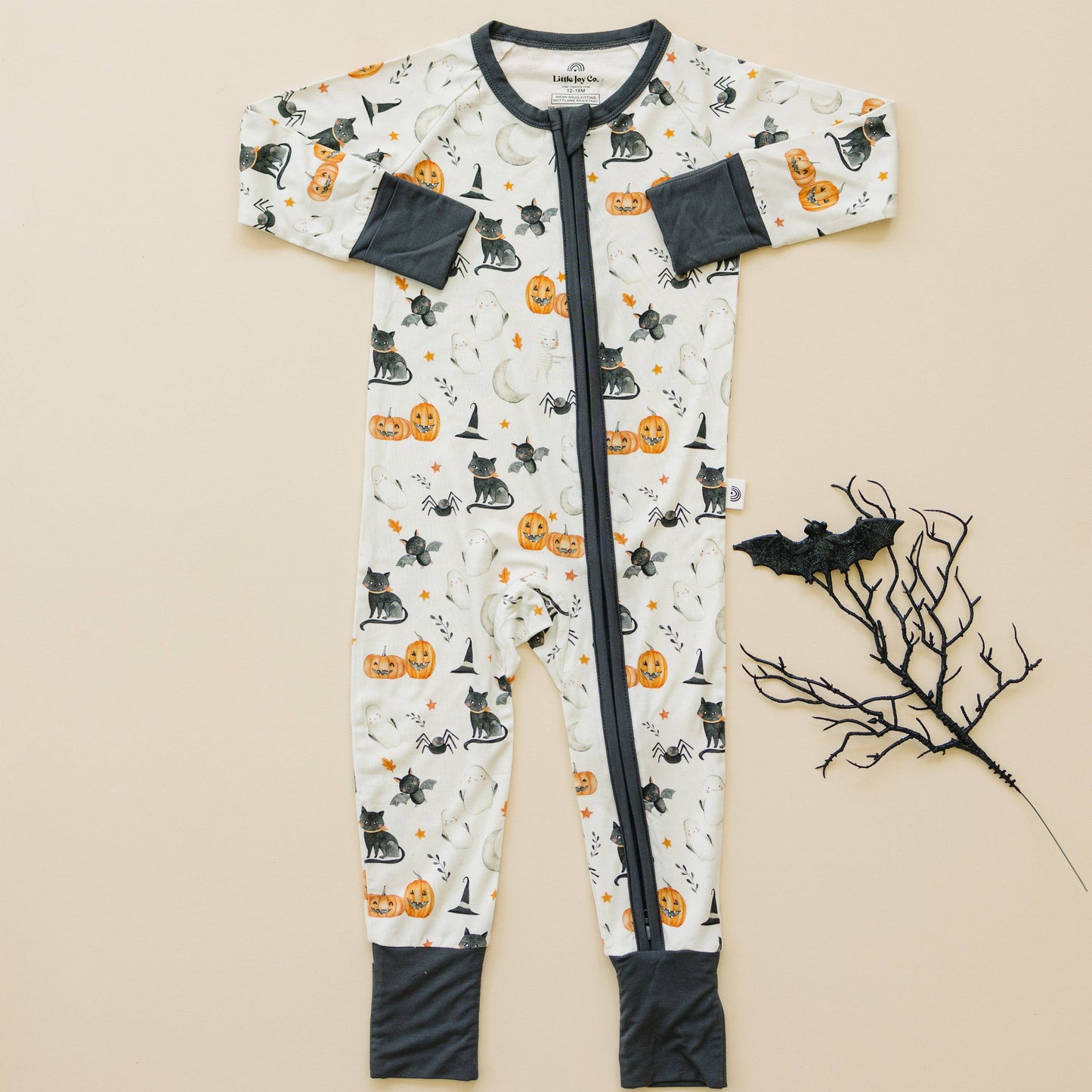 Boo Crew Bamboo Zippy Romper Halloween Baby Pajamas PJs