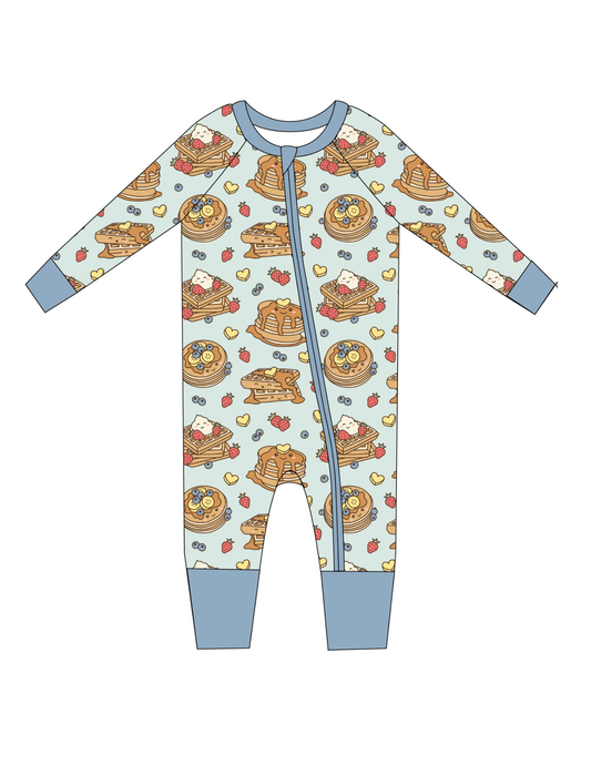 Blue Waffly Cute Zip Jam