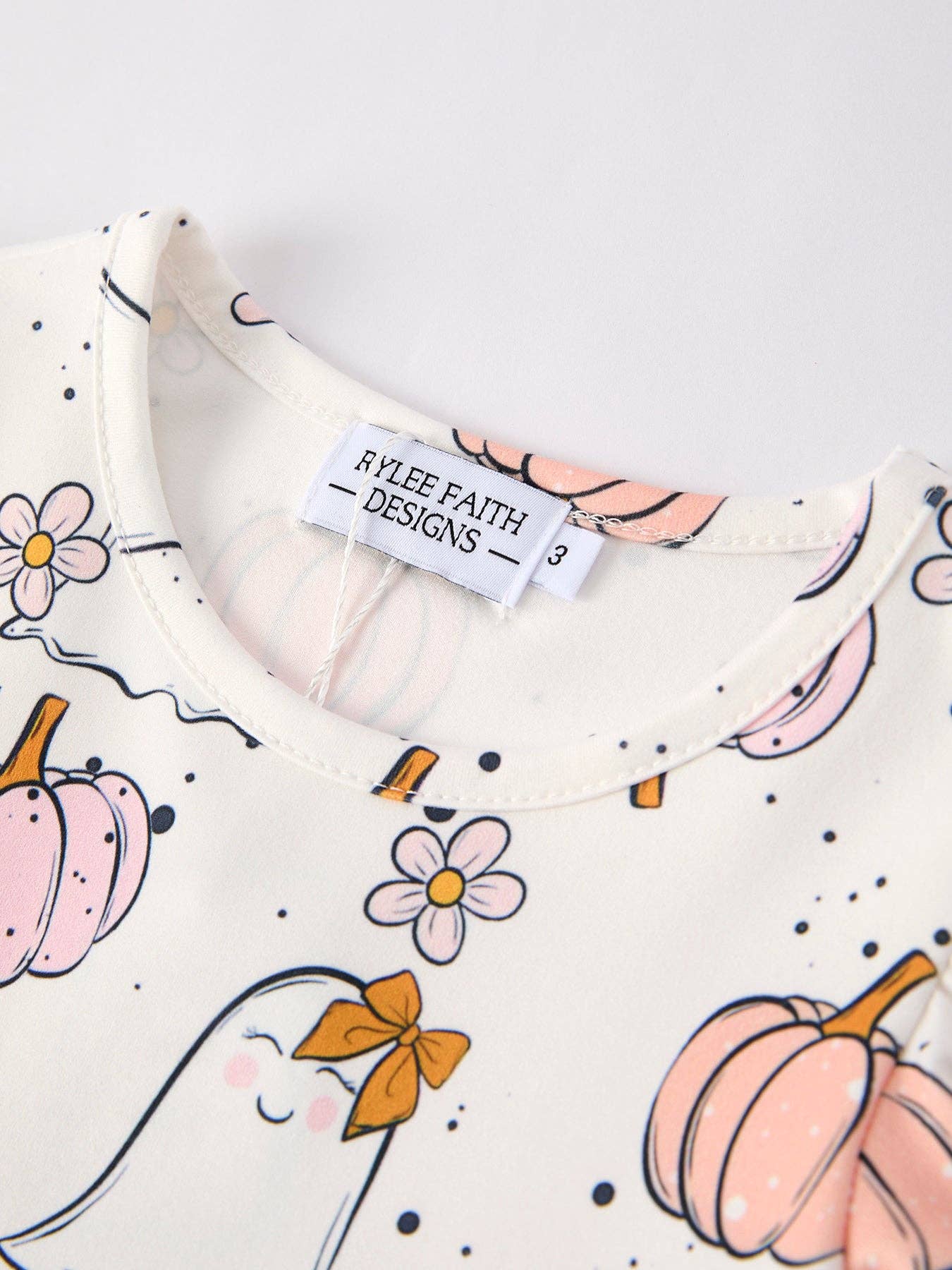 Halloween Pumpkin Ghost Print Girls Dress