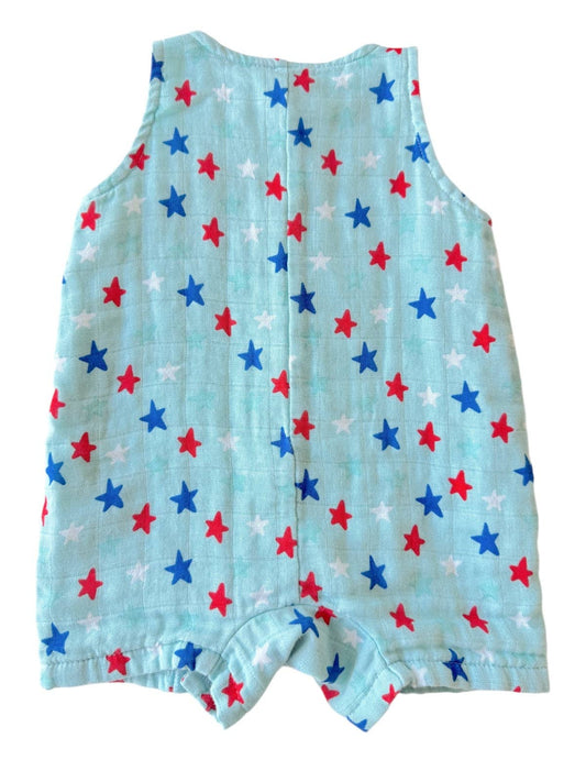 Splendid Stars Blue / Muslin Shortie Romper