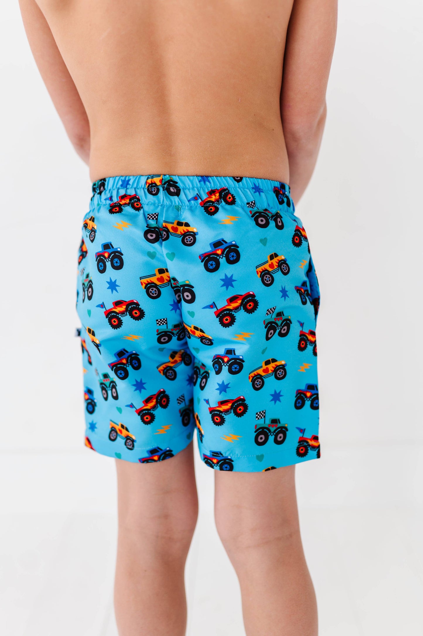 Monster Truck Boys Swim Trunks