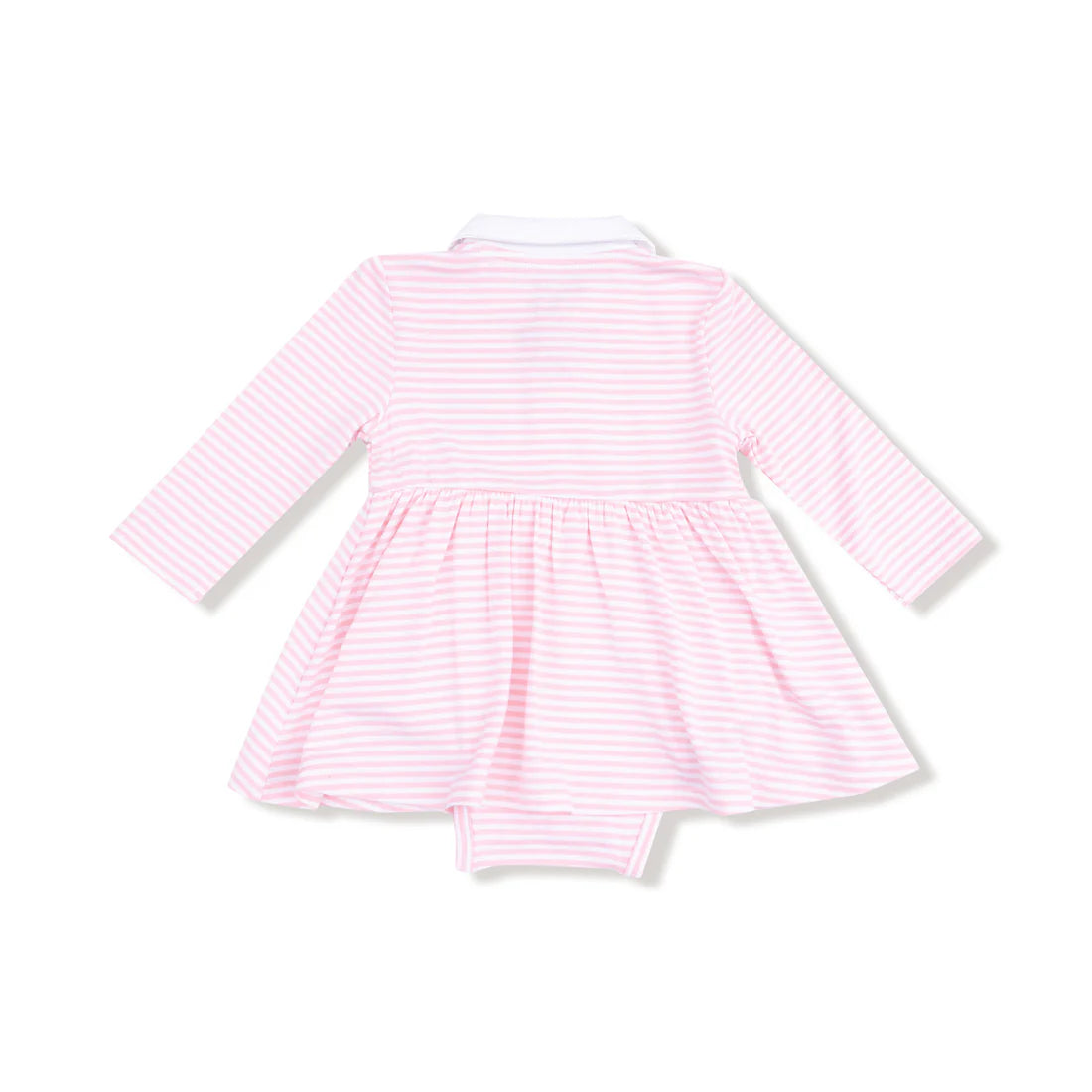 Long Sleeve Polo Bodysuit Dress - Baby Golf Carts Pink