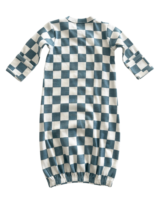 Blueberry Muffin Checkerboard / Organic Gown (Baby - Kids)