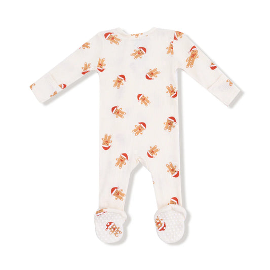 2 Way Zipper Footie - Gingerbread