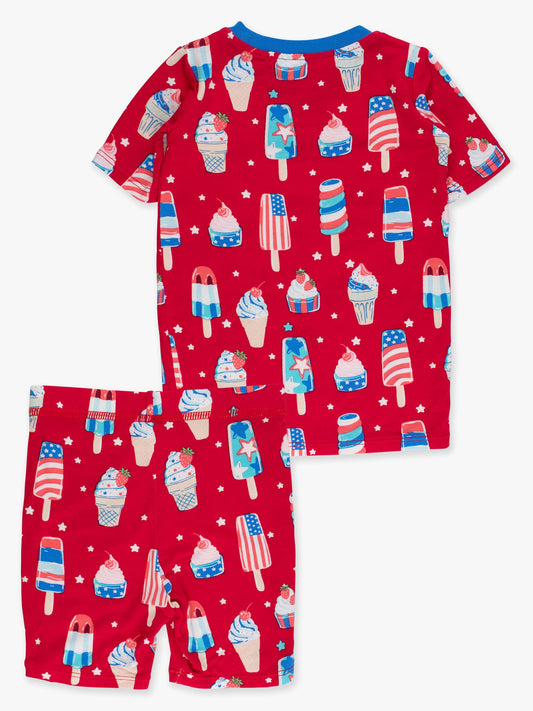 SoftSnooze™ Kids Bamboo Viscose Stars & Scoops Ice Cream Short Sleeve Pajama Set