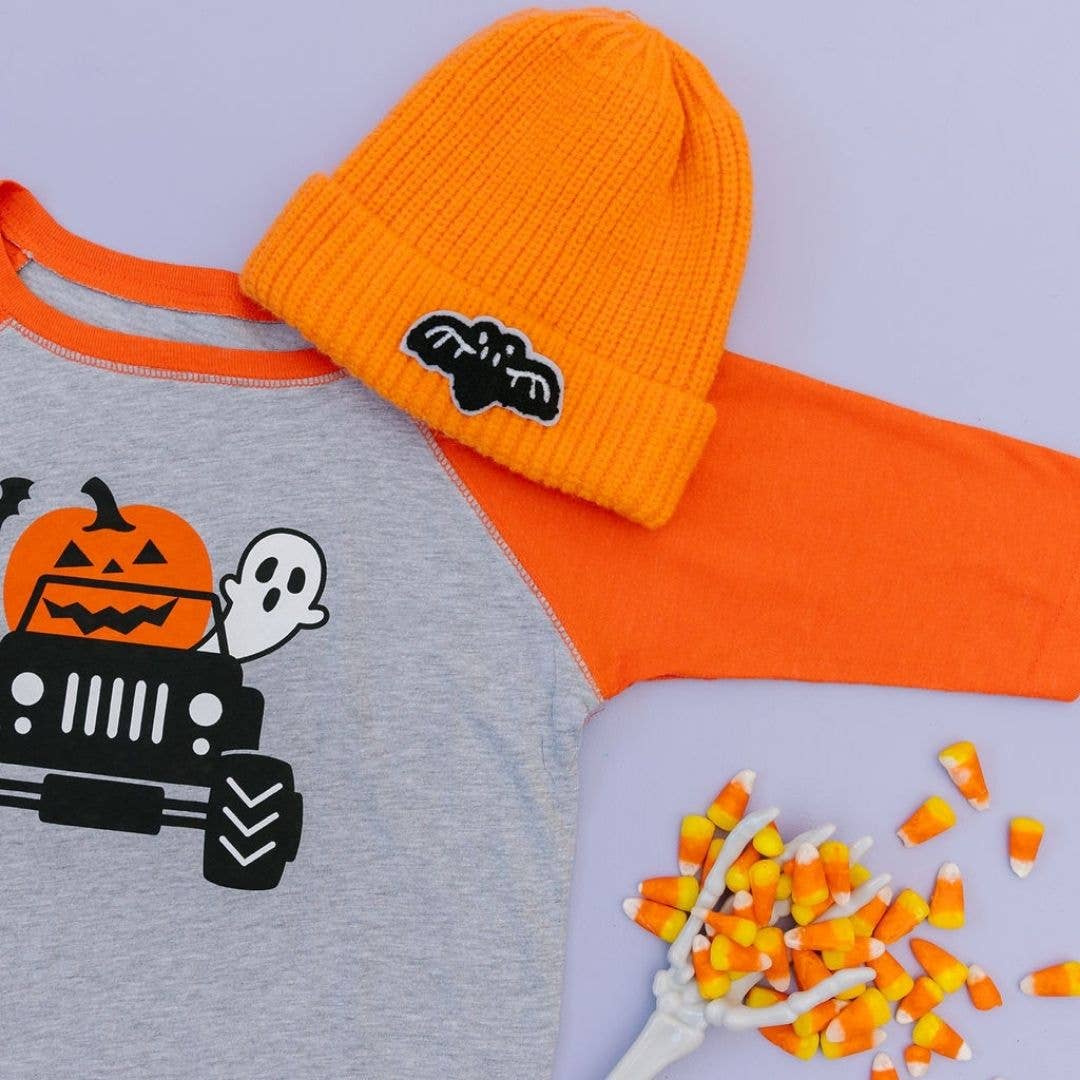 Pumpkin Monster Truck Halloween 3/4 Shirt - Boys Clothing