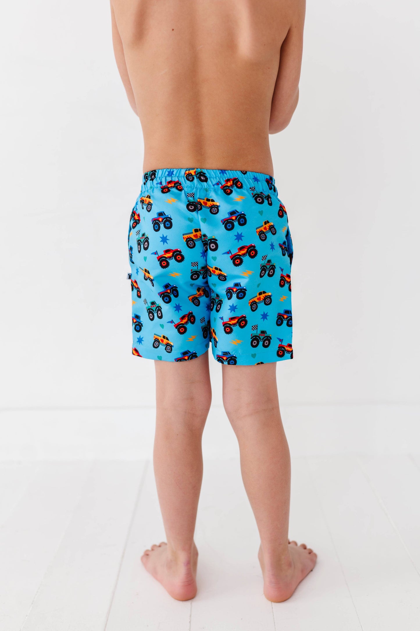 Monster Truck Boys Swim Trunks