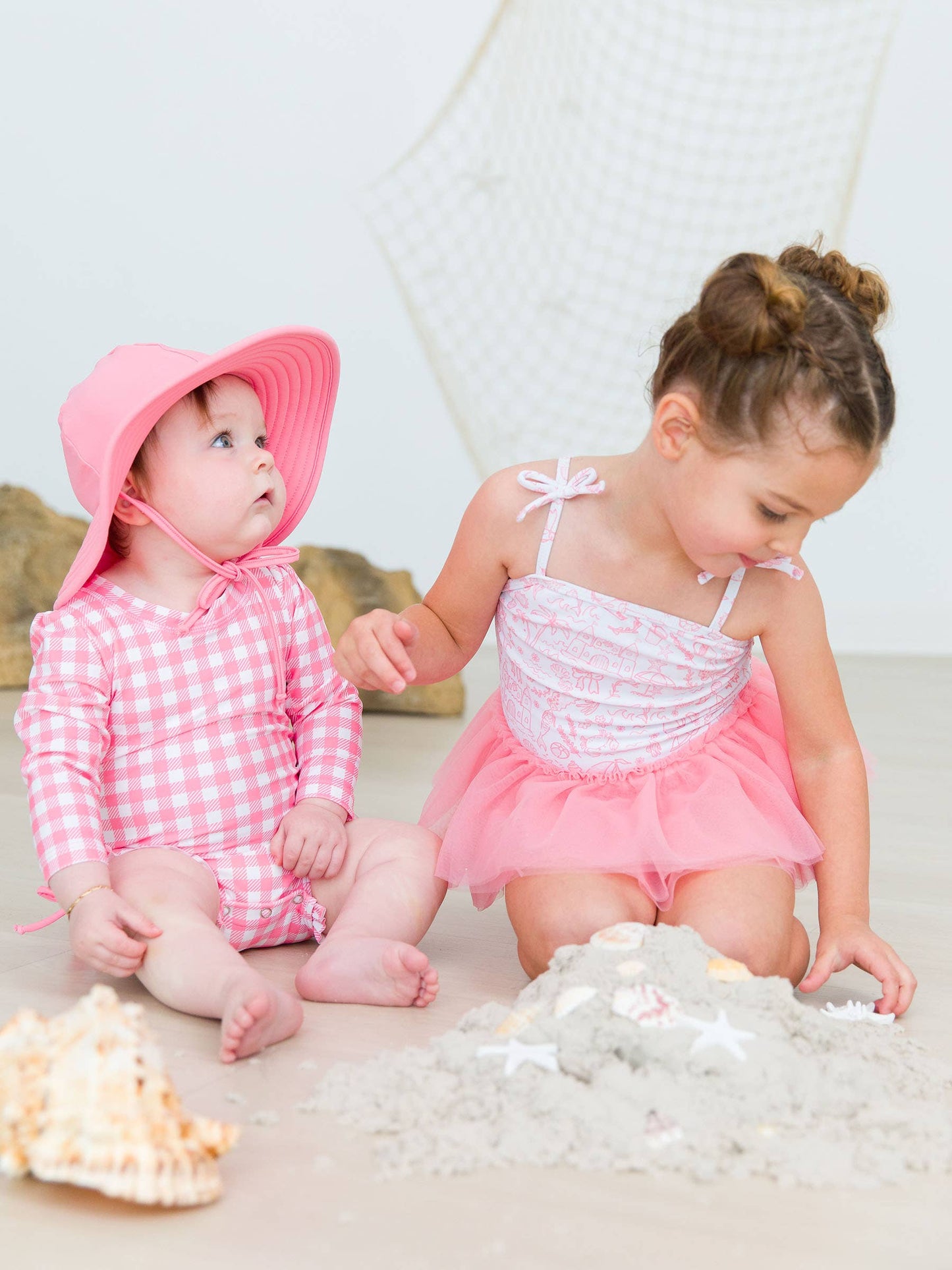 Girls By the Seaside Tulle Skirted One Piece Swimsuit