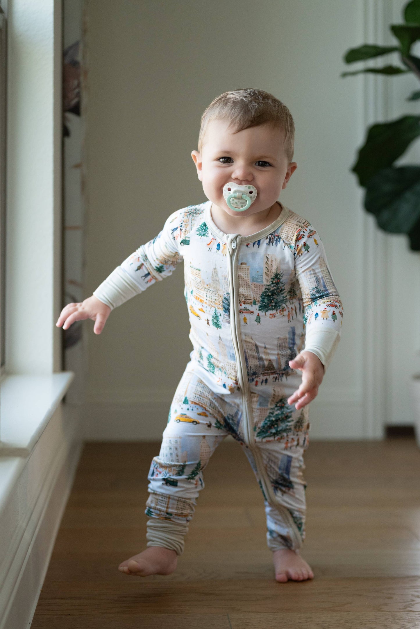 City Sidewalks Zipper Convertible Romper