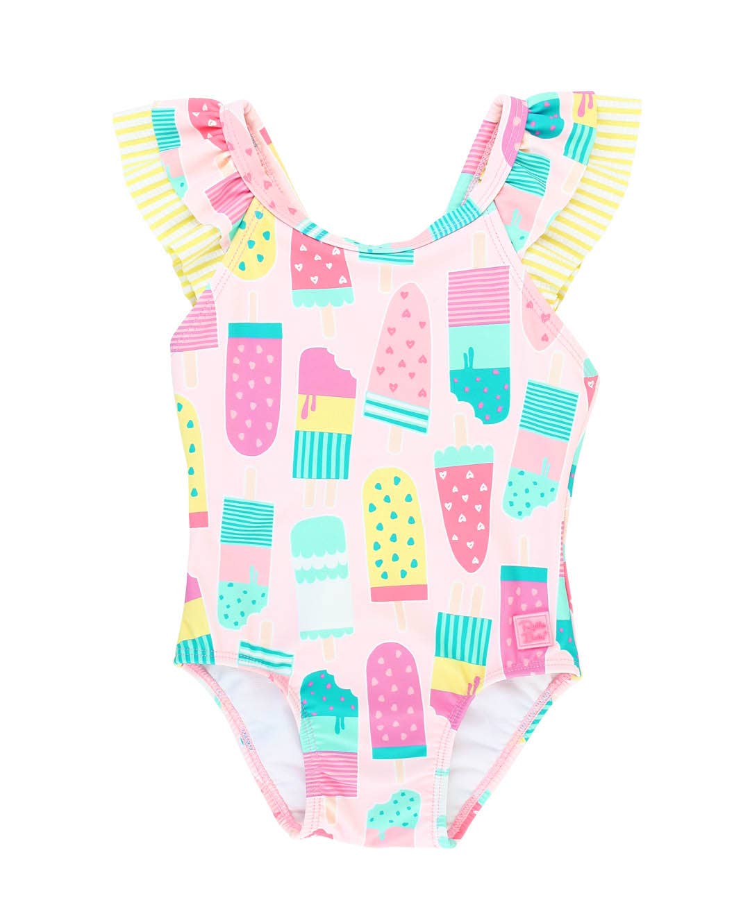 Girls Ice Cream Social Bow V-Back One Piece Swimsuit