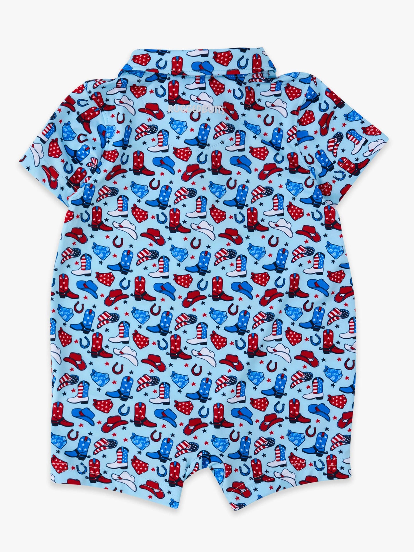 Baby Boys Blue Stars & Spurs Performance Polo Romper