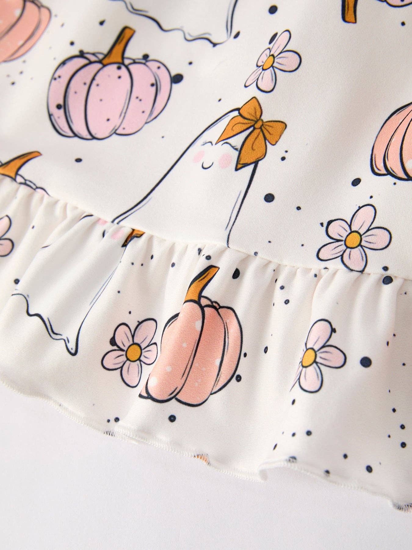 Halloween Pumpkin Ghost Print Girls Dress