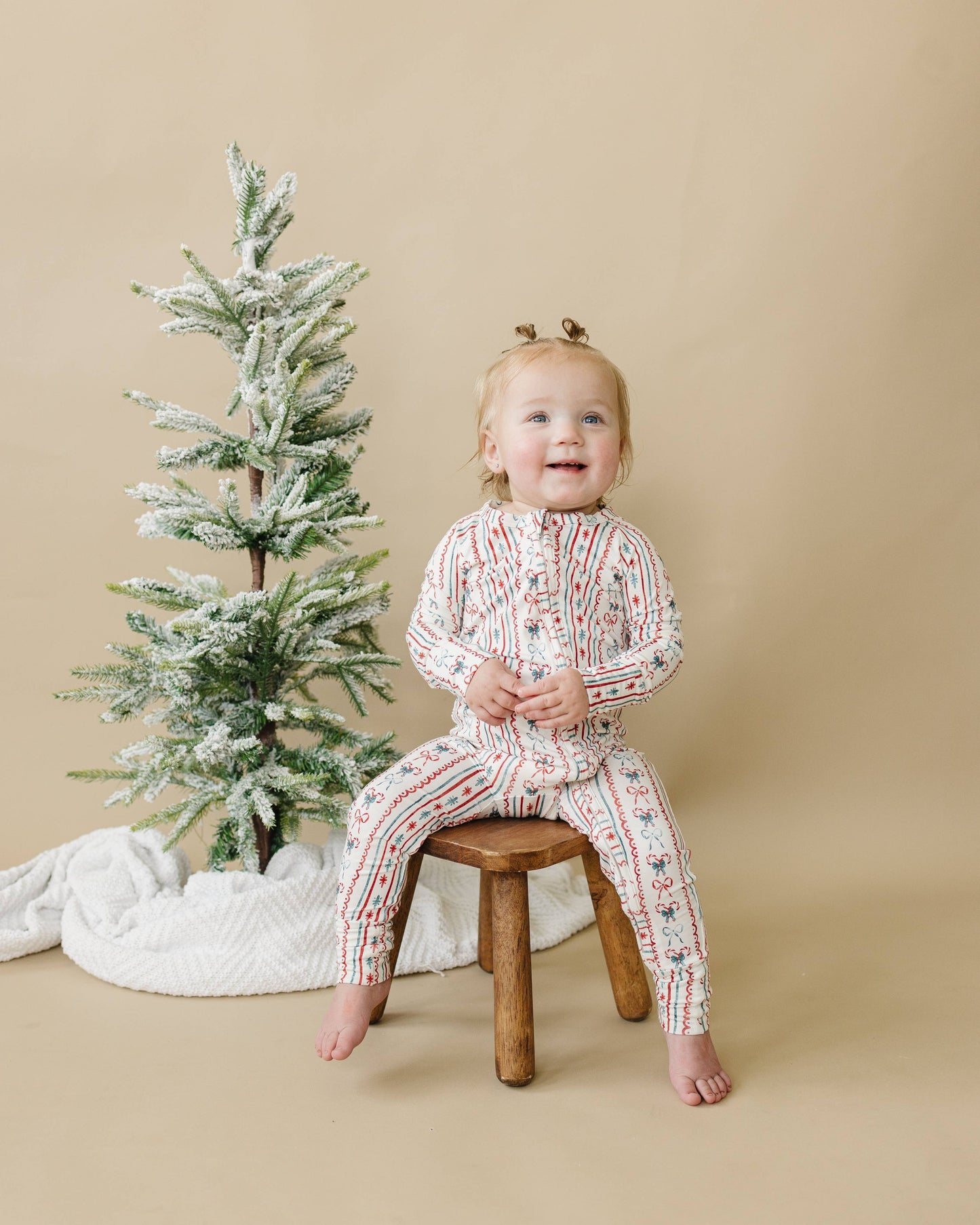 Candy Cane Lane Zippy Romper Baby Girl Christmas Pajamas PJs