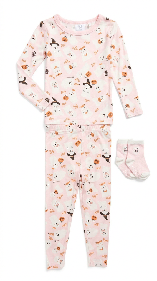 Girly Ghosts Long Sleeve Pajama Set