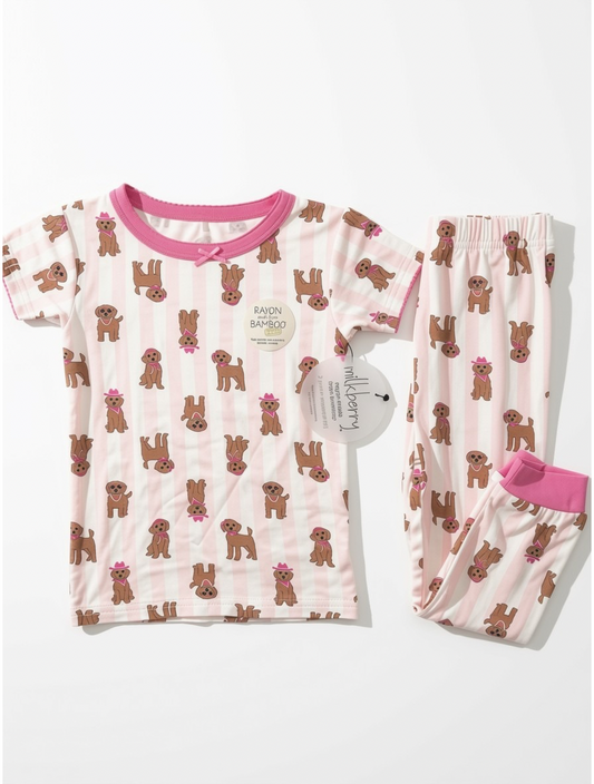 Puppy Dogs Cabana Stripe Short Sleeve Bamboo Pajama Set