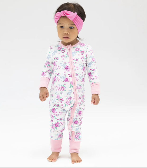 2 Way Zipper Romper - Cute Little Roses