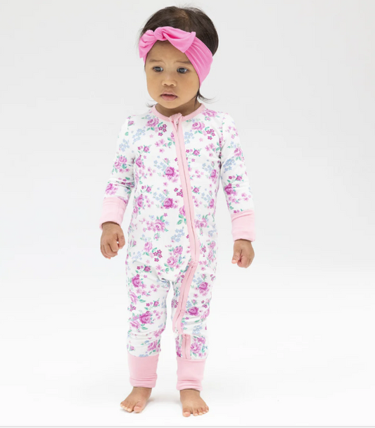 2 Way Zipper Romper - Cute Little Roses