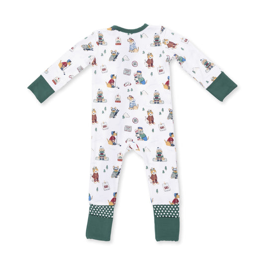 Winter Sports Dogs Green - Convertible Romper