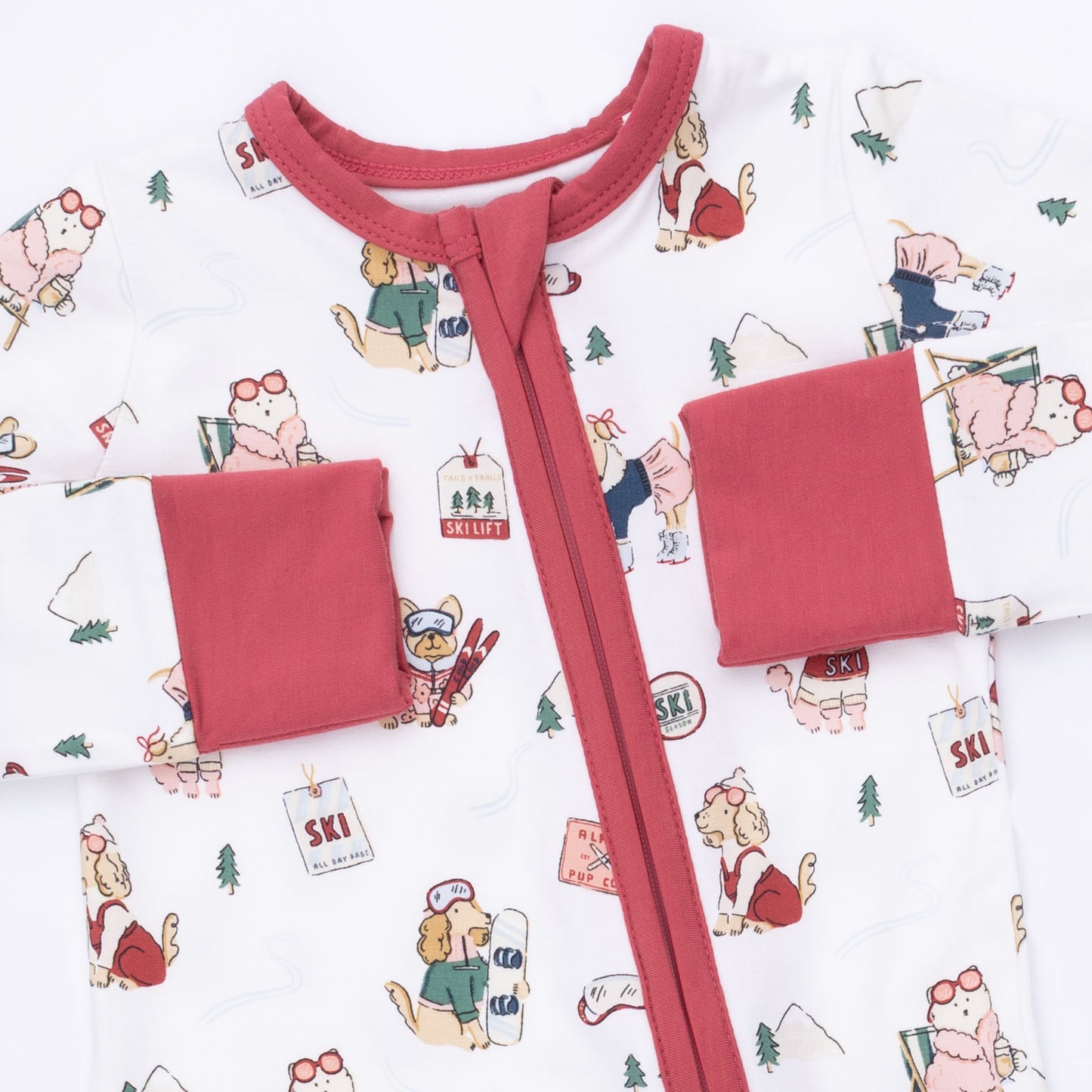 Winter Sports Dogs Pink - Convertible Romper