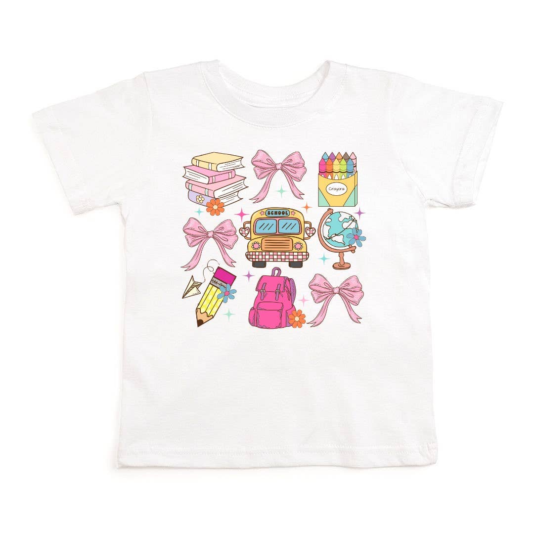 Coquette School Doodle Short Sleeve T-Shirt - Girls Clothes