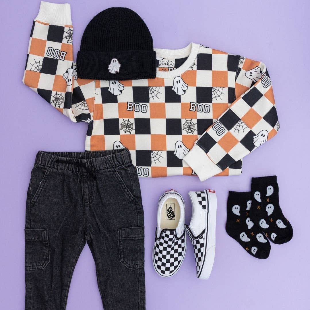 Ghost Patch Halloween Beanie - Black - Fall 2025