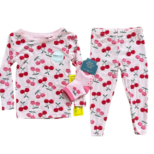 Cherry Buddies Bamboo Pajama Set with Socks