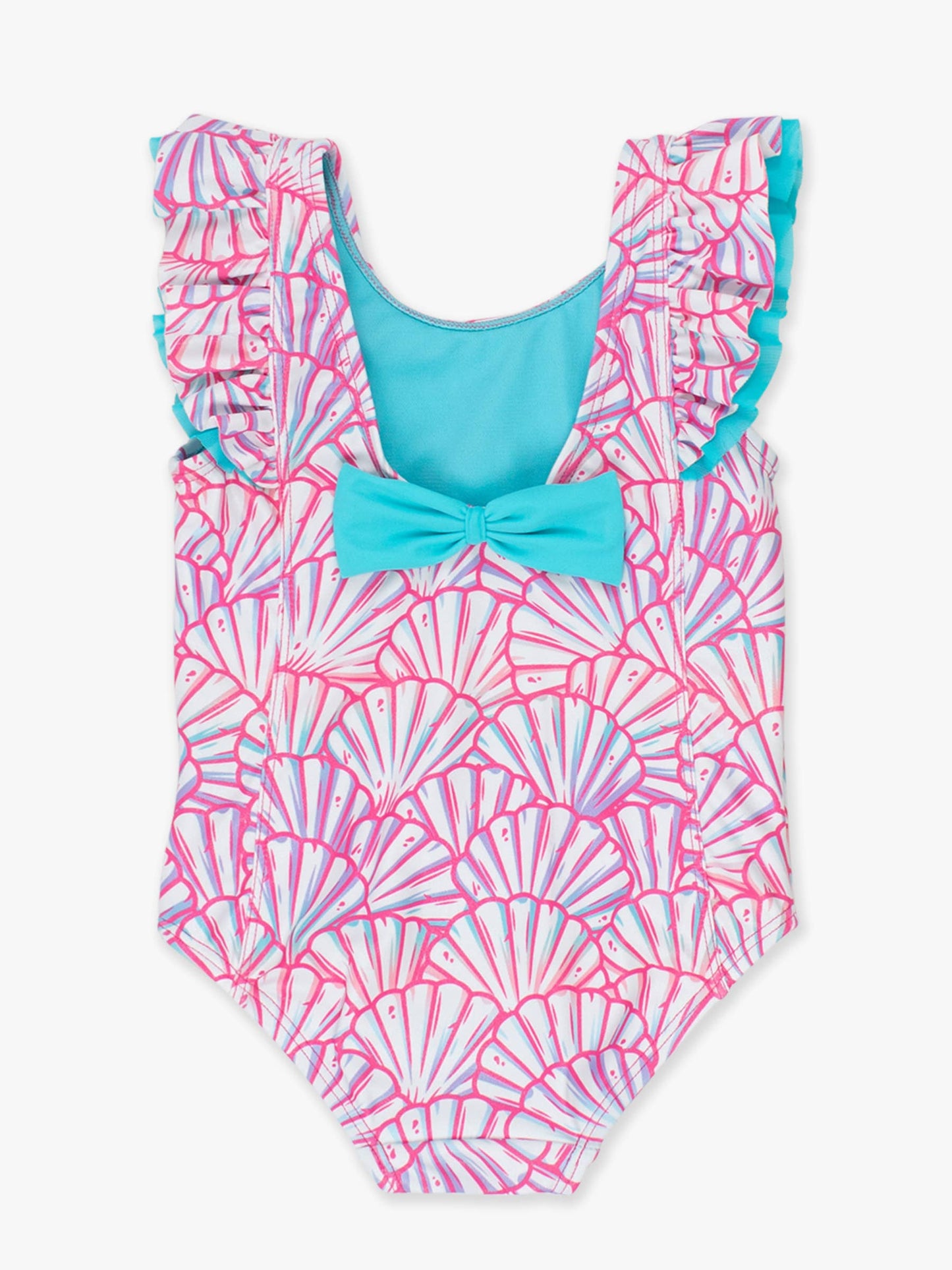 Girls Pink Magical Mermaids Waterfall One Piece Swimsuit