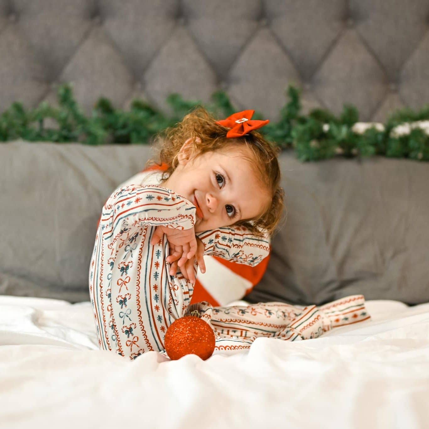 Candy Cane Lane Zippy Romper Baby Girl Christmas Pajamas PJs