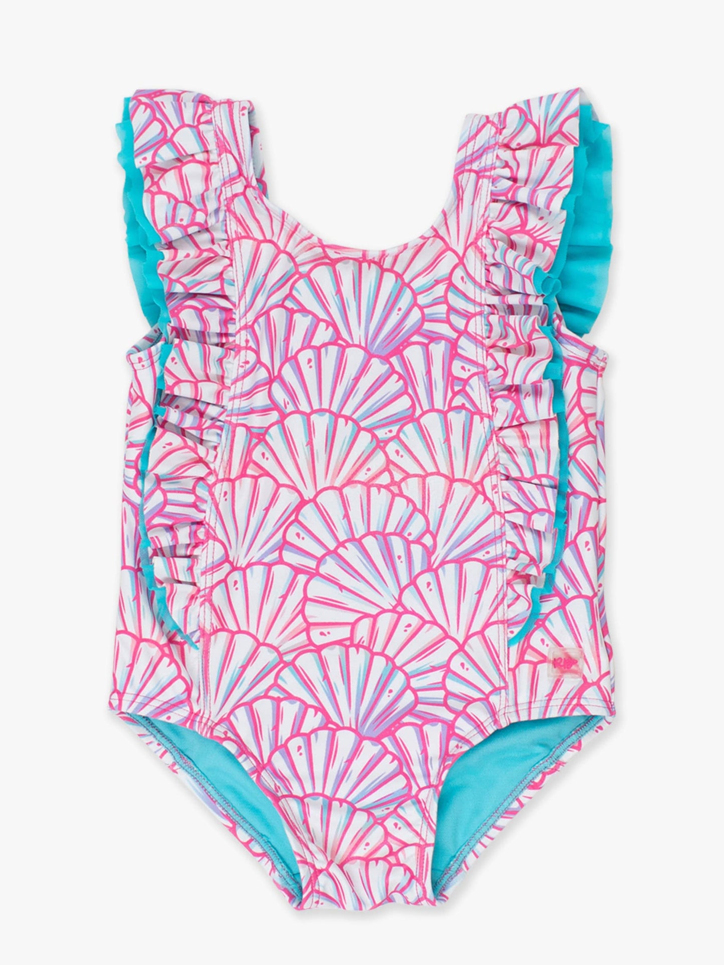Girls Pink Magical Mermaids Waterfall One Piece Swimsuit