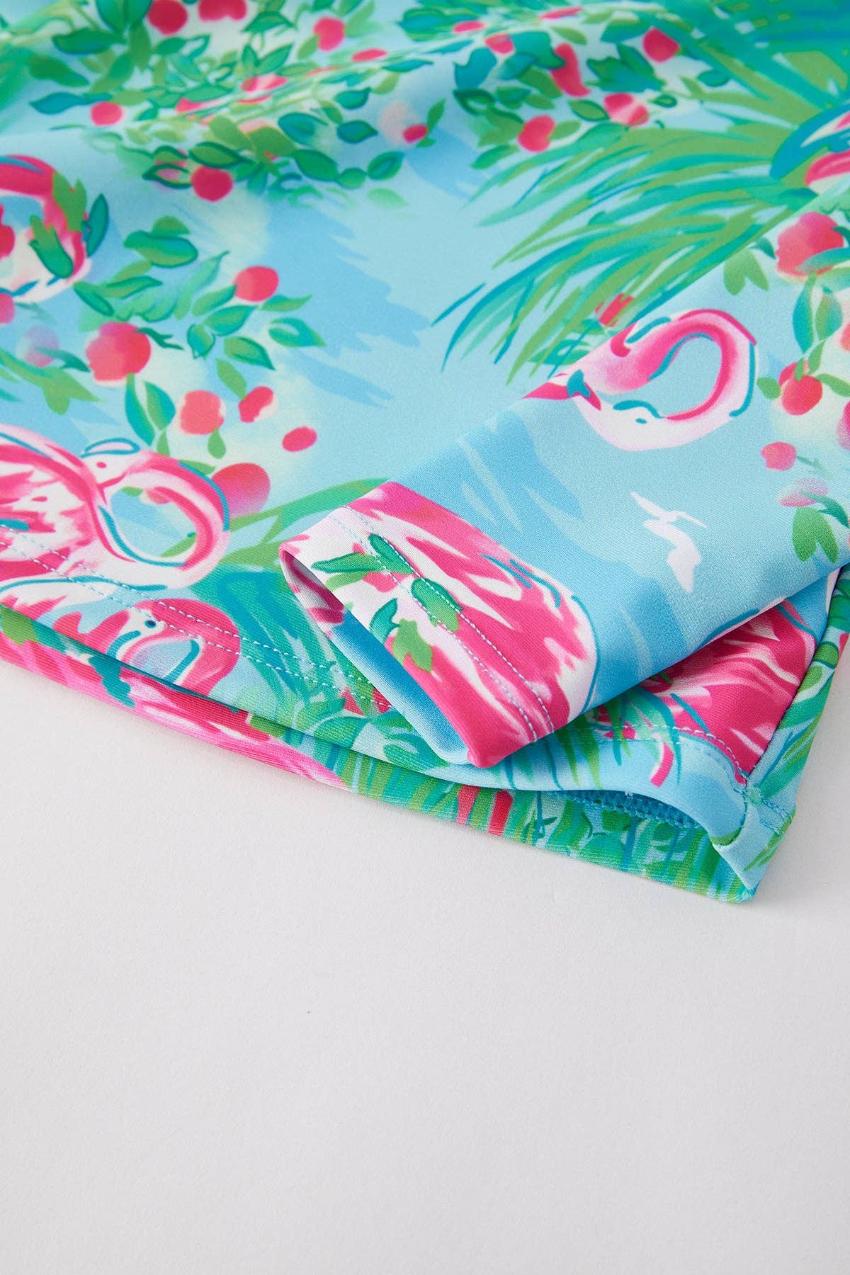 “Flamingo” Floral Rash Guard Swimsuit Set