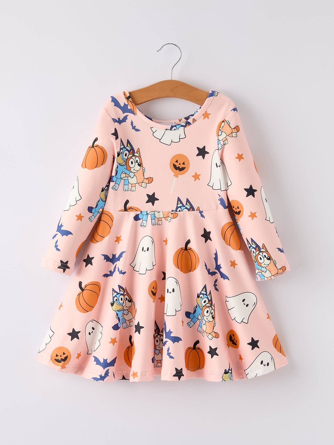 Halloween Bluey Ghost Pumpkin Character Girls Dress