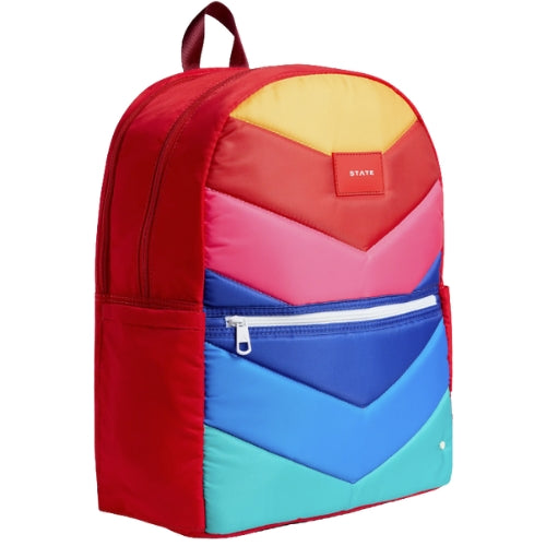 Kane Large Double Pocket Backpack - Rainbow Chevron