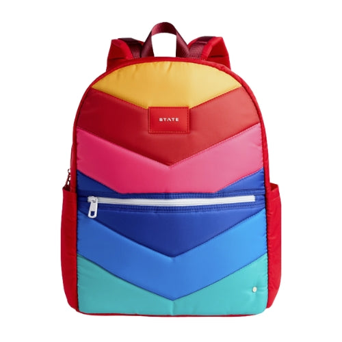 Kane Large Double Pocket Backpack - Rainbow Chevron