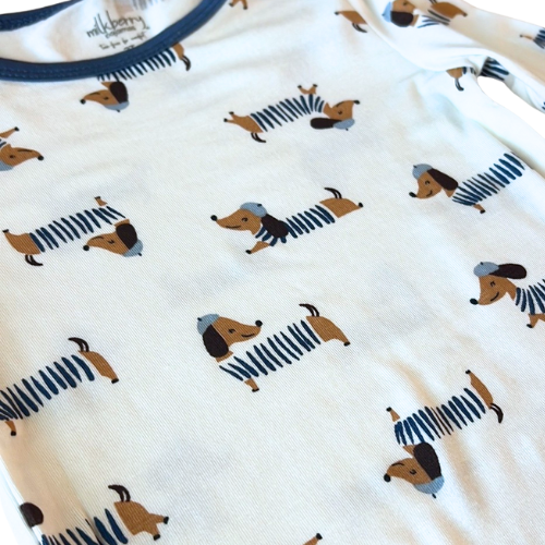 Frenchie Dogs Navy Long Sleeve Pajama Set