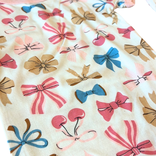 Cherry Bows Bamboo Short Sleeve Pajama Set