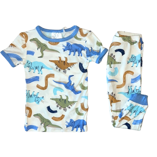 Dino Rainbows Bamboo Short Sleeve Pajama Set