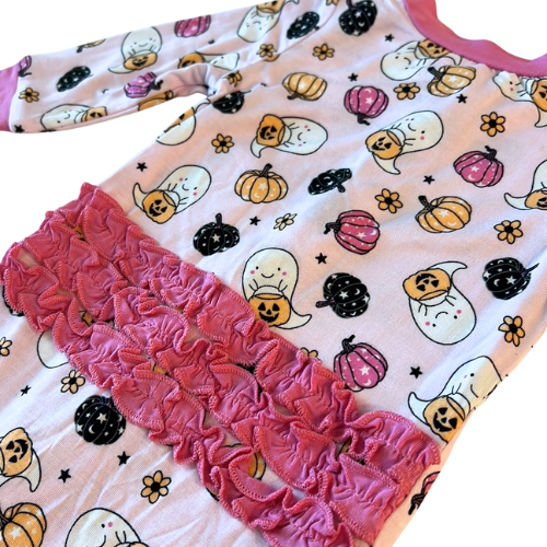 Trick or Treat Ghost Bamboo Footie with Headband