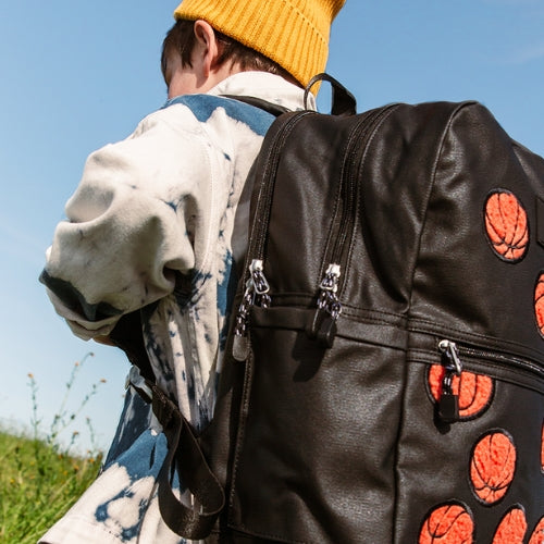 Kane Double Pocket Backpack - Fuzzy Basketballs